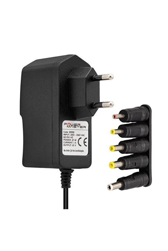 Priz Tipi 12 Volt 1 Amper 4 Uçlu Kablolu Plastik Adaptör AXE7-B43X