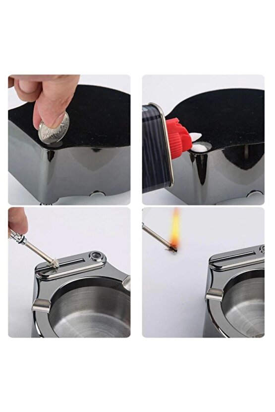 Kibrit Çakmaklı Benzinli Küllük İsim yazılabilir Lüx Ürün