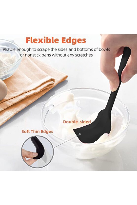 6 lı Takım Yanmaz Yapışmaz Mutfak Pasta Silikon Yumurta Fırçası Kaşık Bıçak Spatula Seti