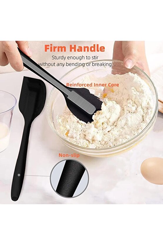 6 lı Takım Yanmaz Yapışmaz Mutfak Pasta Silikon Yumurta Fırçası Kaşık Bıçak Spatula Seti