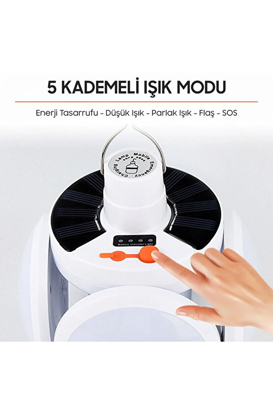 Güneş Enerjili Şarjlı Enerji Tasarruflu Katlanabilir Acil Durum Lambası