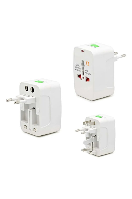 Universal USA AUS EU UK  Ülkeler Arası Fiş Çevirici Akım Korumalı Priz Çevirici Dönüştürücü Priz