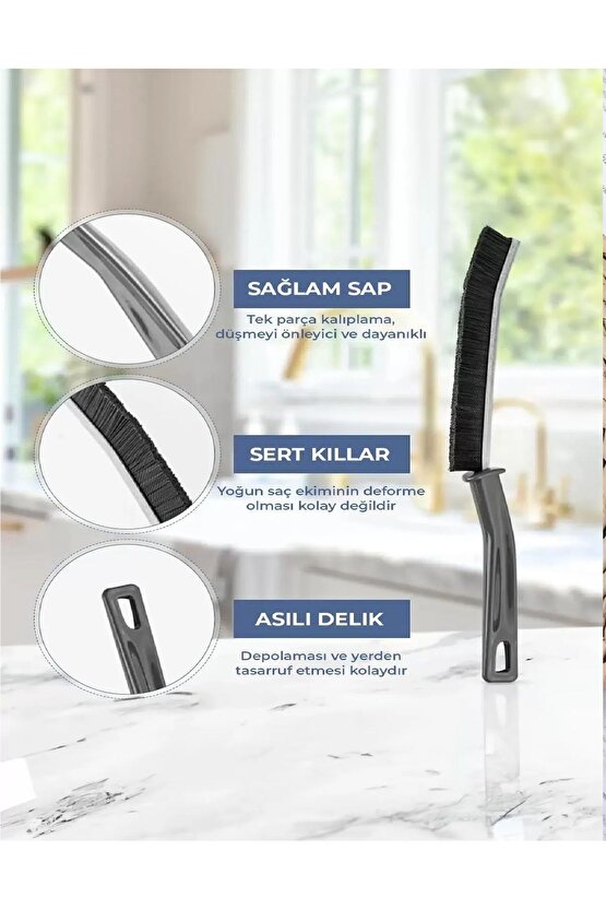 2 ADET Çok Amaçlı Multi İnce Temizlik Fırçası Derz Arası Banyo Mutfak Lavabo Detay Temizleme Fırçası