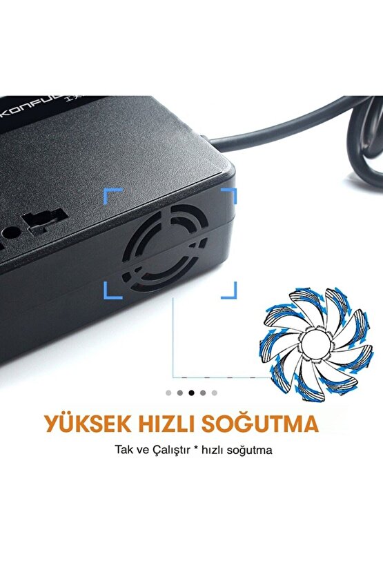 Karavan TIR Otobüs Otomobil içi Laptop Bilgisayar Şarj Cihazı 220 Volt Elektrik Üreteci invertör