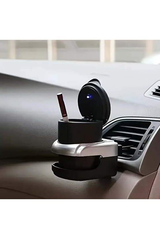 Taşınabilir Oto Araç Içi Mavi Led Işıklı Araba Kül Tablası Oto Küllük (TAŞINABİLİR)