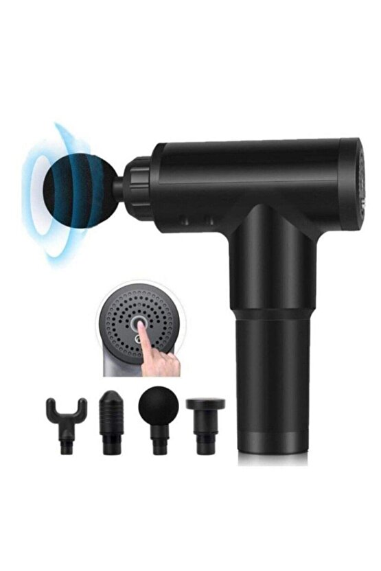 Masaj Tabancası Sporcu Masaj Aleti 4 Başlıklı Şarjlı