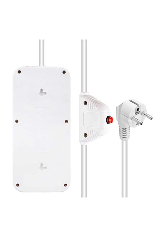 M3lfs- Vea Va-21564 6li 1.5 Metre Kablolu 4 Usbli Beyaz Akim Korumali Priz