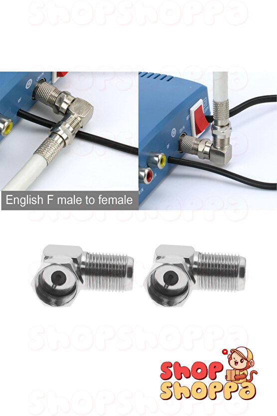 5 ADET 90 Derece F L Konnektör, Uydu Kablosu Ucu, Hızlı F konnektörden F konnektöre L adaptör