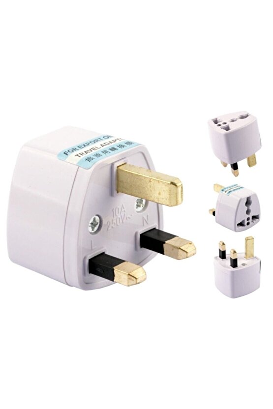 Fiş Priz Çevirici Adaptör Topraklı Türk İngiliz Fiş Çevirici