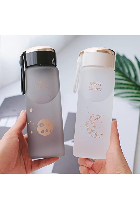 Beyaz 500 Ml Okul Suluğu Taşıma Kulplu Ay Suluk Matara