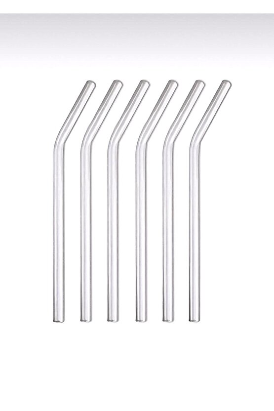 Sunum Bardağı Pipeti Şık Tasarım Modern Cam Pipet 6 Adet AXE11A-1Y5