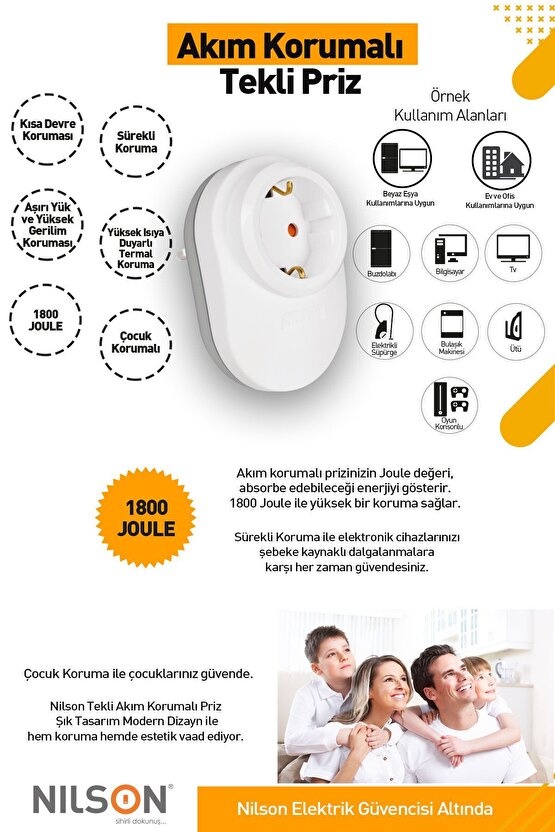 Tekli Akım Korumalı Priz