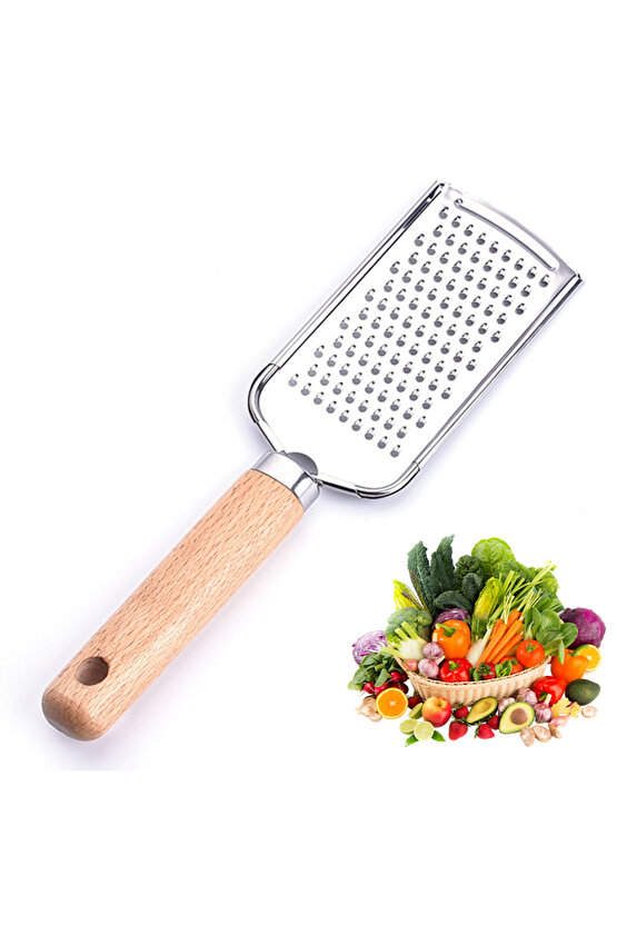 22 Cm Asma Kulplu Paslanmaz Çelik Ahşap Saplı Rende