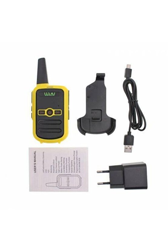 Wln Kd-c51 16 Kanal El Telsiz Sarı Ikili Telsiz Şarjlı