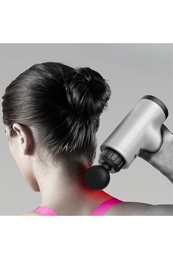 6 Seviyeli Titreşimli 4 Farklı Başlıklı Büyük Boy Masaj Tabancası AXE4-T79