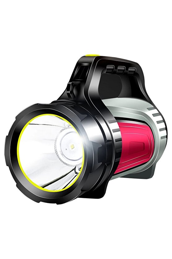 Js-881a Şarjlı Ledli Uzun Menzilli Kamp Tipi Çok Fonksiyonlu Işıldak Fener