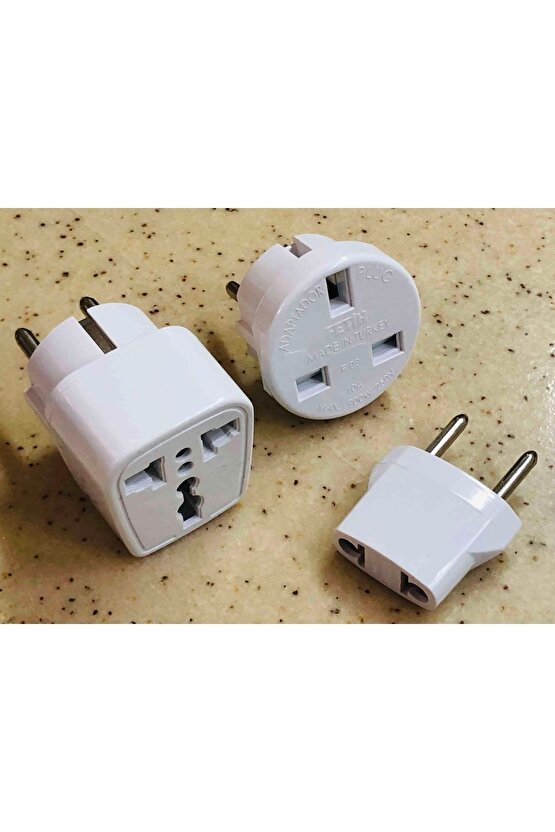 Universal Çevirici Priz Seti Amerikan Ingiliz Katar Fiş Dönüştürücü Türk Fişe Çeviren Başlık AXE-S