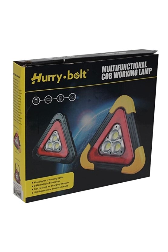 Güneş Enerjisi Şarjlı Led Işıklı Reflektör Kaza Arıza Trafik Lambası