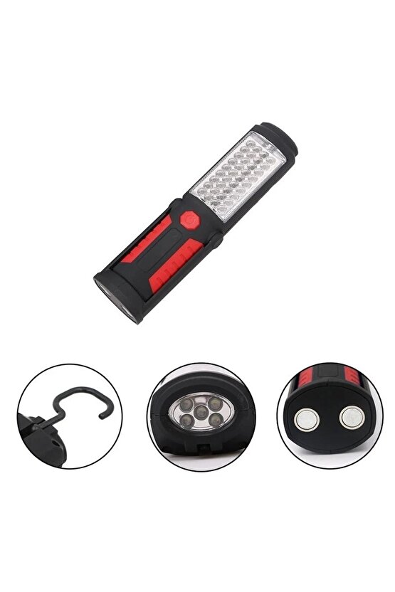 DEXTER POWERMASTER PE-41 36+5 LEDLİ 2 MODLU KANCALI MIKNATISLI PİLLİ ÇALIŞMA LAMBASI