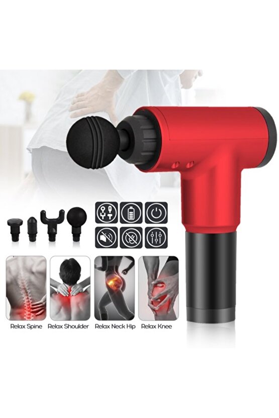 4 Başlıklı Titreşimli Yoğurmalı 6 Fonksiyonlu Masaj Aleti (4024)