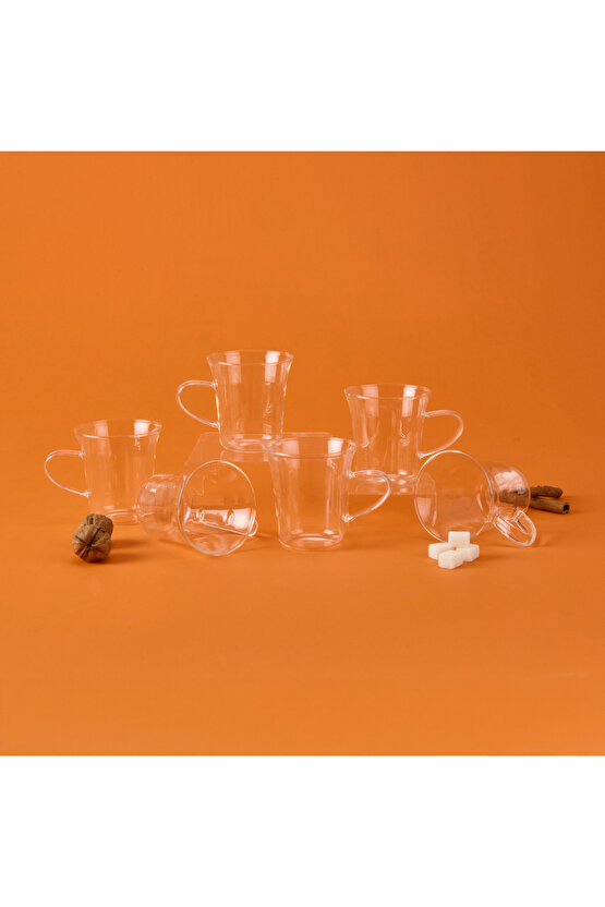 Mien 6lı Çay Fincan Seti - Şeffaf - 170 ml