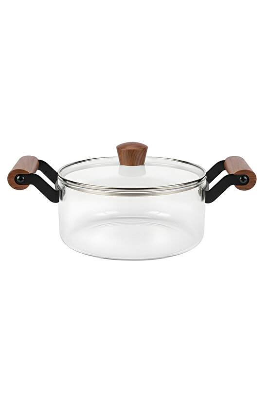 Akasya Kapaklı Cam Tencere – Isıya Dayanıklı Borosilikat Cam, Şık ve Sağlıklı Pişirme