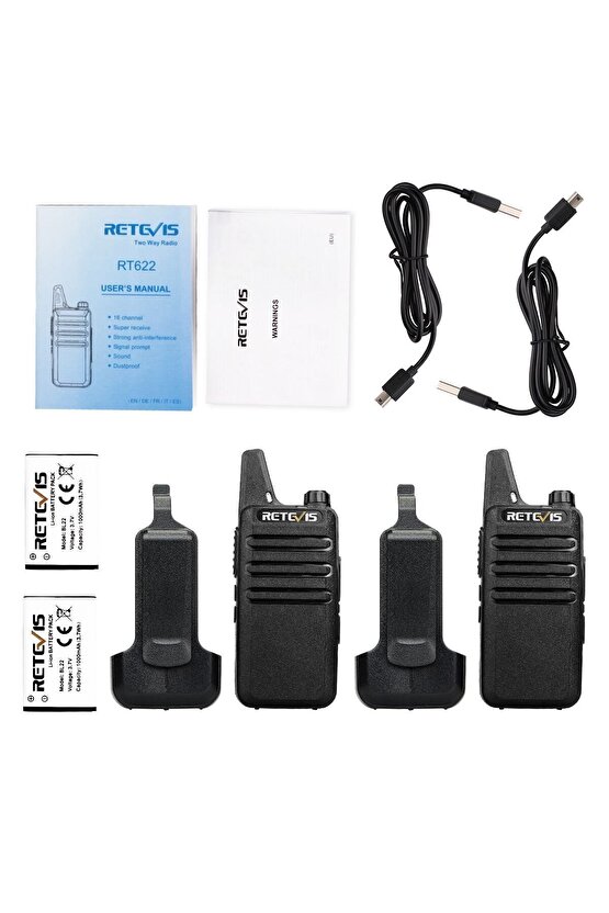 2li Telsiz Lisans Gerektirmez Mini Uzun Menzilli Pmr Iki Yönlü Telsiz (2 PAKET) Rt622
