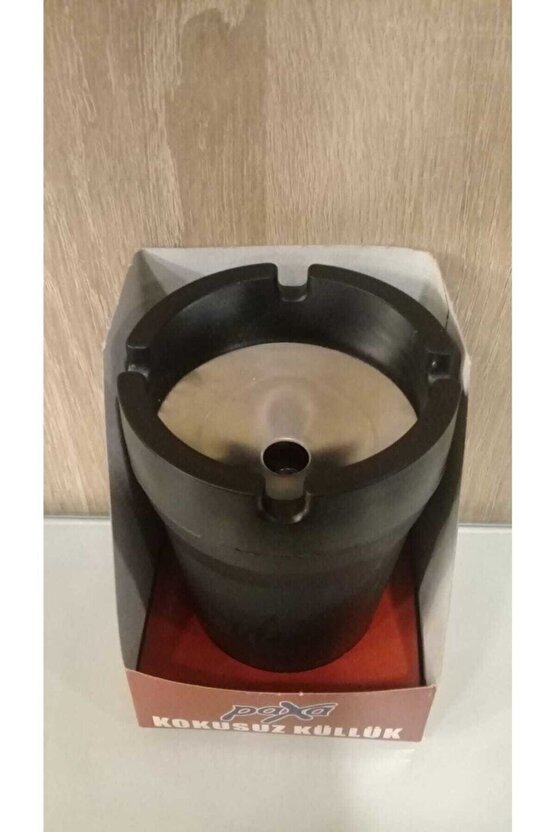 Mat Siyah Koku Hapseden Yanmaz Plastik Iç Kısmı Metal Küllük