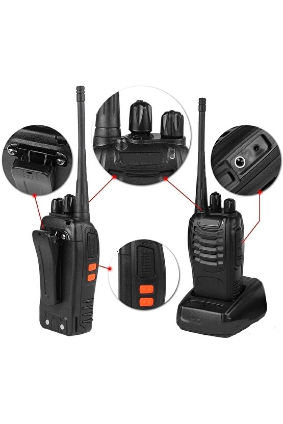 2 Adet Güvenlik İnşaat Şantiye Vinç Asansör Telsiz Seti Pratik Kullanılan El Telsizi