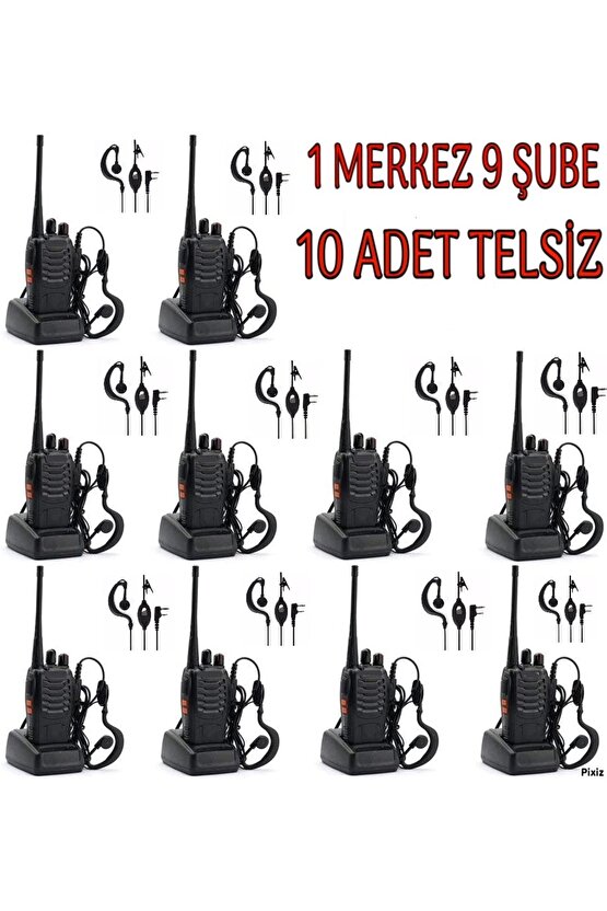 10 Adet Pratik Aç Kullan Telsiz Depo Haberleşme Antrepo Silo El Telsizi