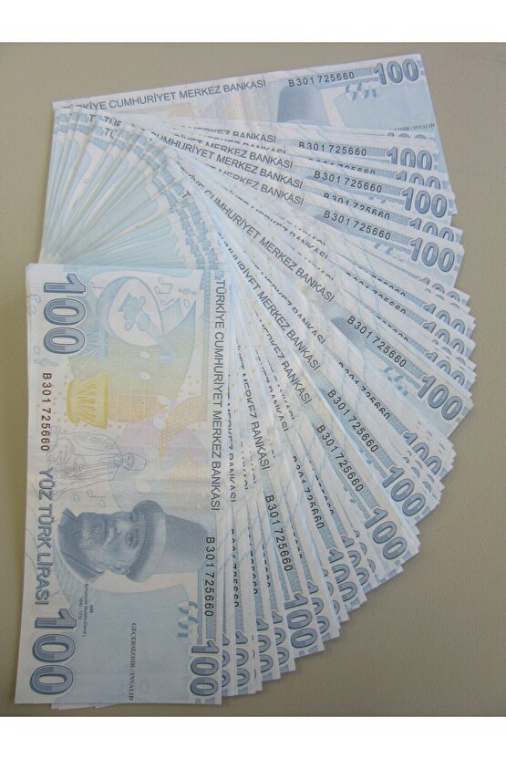 200 Tane Geçersiz Yazılı Kaliteli OYUN PARASI 100TL ÇİL TÜRK PARASI