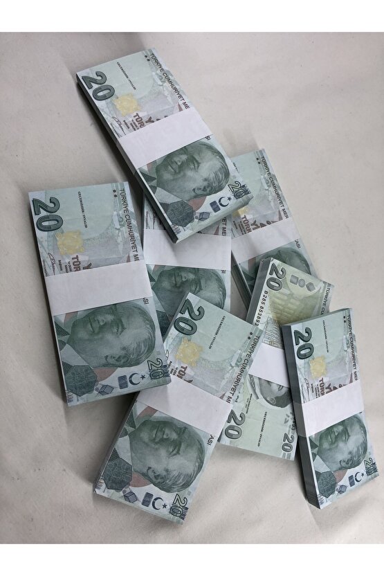 5 DESTE 20 TÜRK LİRASI SÜPER KOPYA PARA GEÇERSİZ DÜĞÜN PARASI