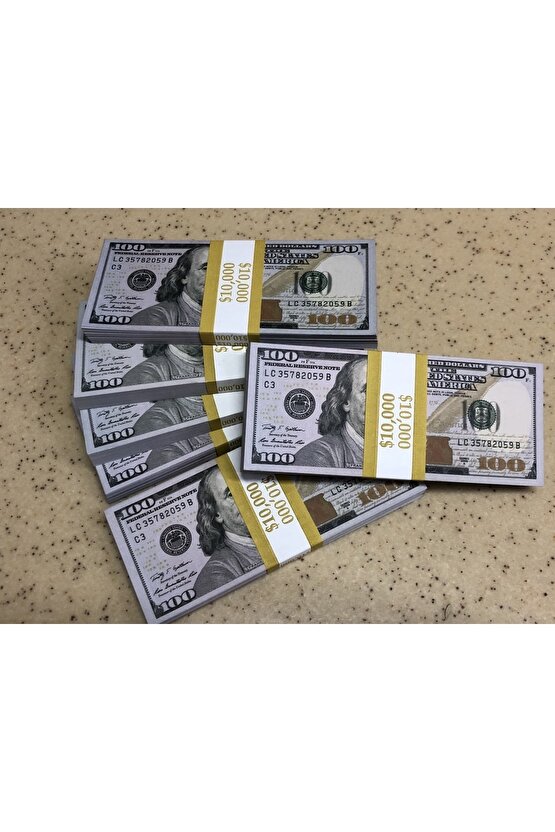 İthal 3 Deste Geçersiz 100 Dolar 300 Adet Düğünde Dağıtmalık Nişan Tiktok Parası