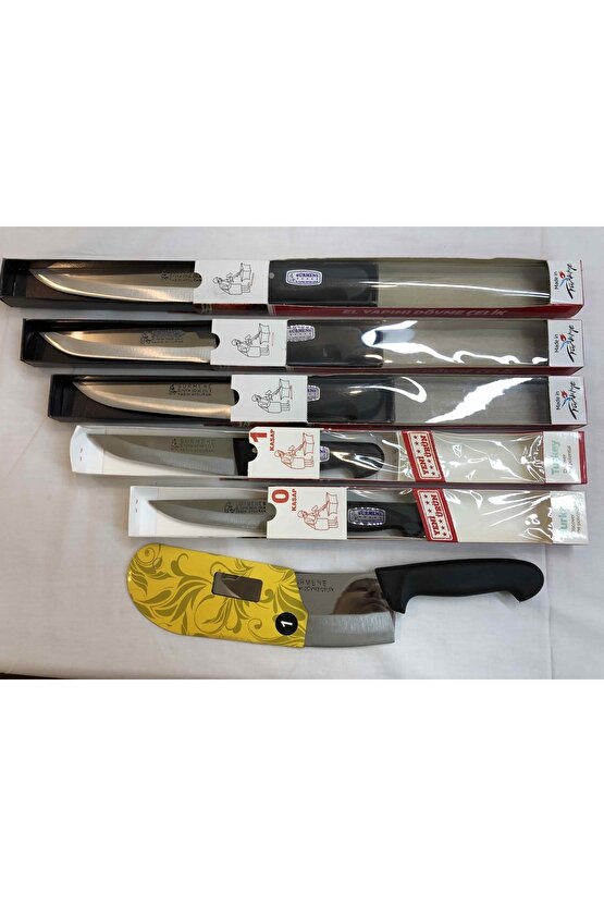 5 Bıçak 1 Ezme Paslanmaz Çelik Mutfak Bıçağı Seti