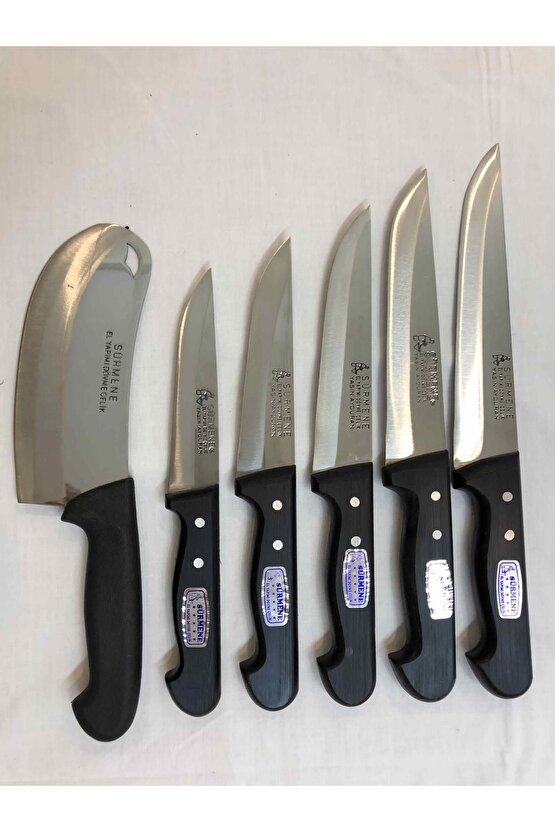 6 Adet Plastik Saplı Bıçak Ezme Satır Seti