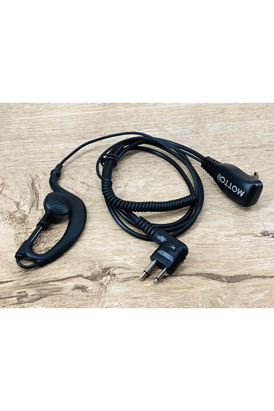 Bas Konuş Mikrofonlu Spiral G Tipi Kablolu El Telsiz Kulaklık Motorola Cp Serisi El Telsizi Uyumlu