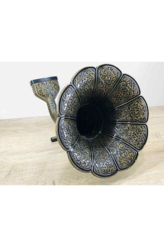 Osmanlı Tarzı Gramofon Stili Cep Telefonu Ses Yükseltici Eskitme Antik Altın Renk