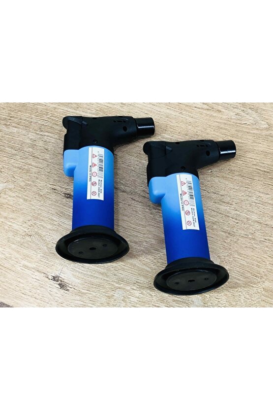 2 Adet Doldurulabilir Depolu Mavi Pürmüz Alevli Ateşleyici Çakmak