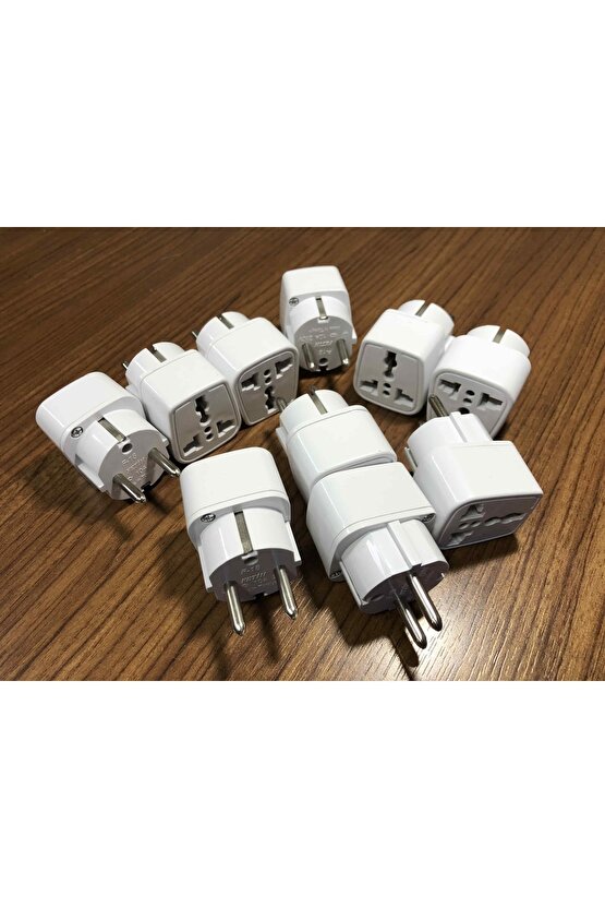 Amerikan Priz Ucu Çevirici Fiş Dönüştürücü Mini Adaptör Topraklı Model 10 Adet