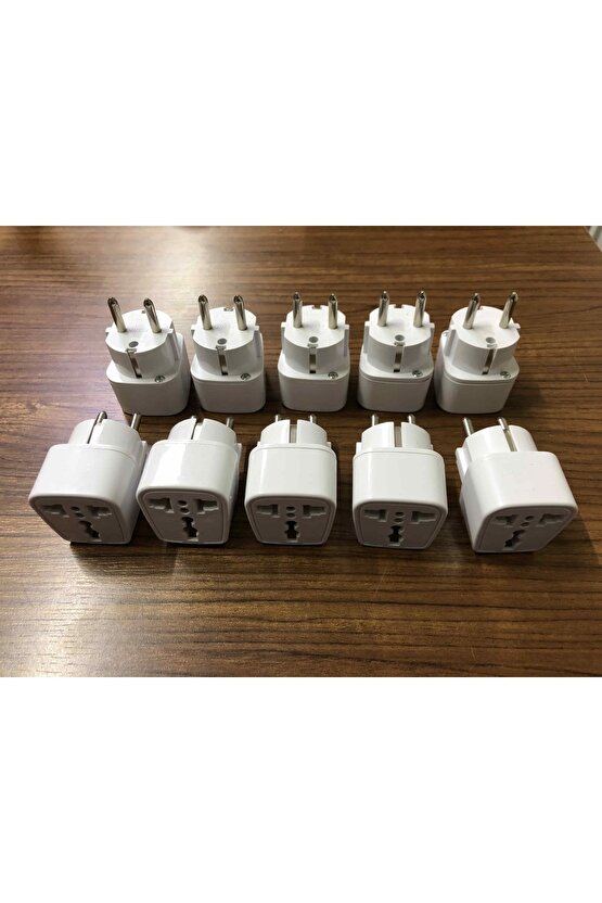 10 Adet Ingiliz Priz Çevirici Fiş Dönüştürücü Mini Adaptör