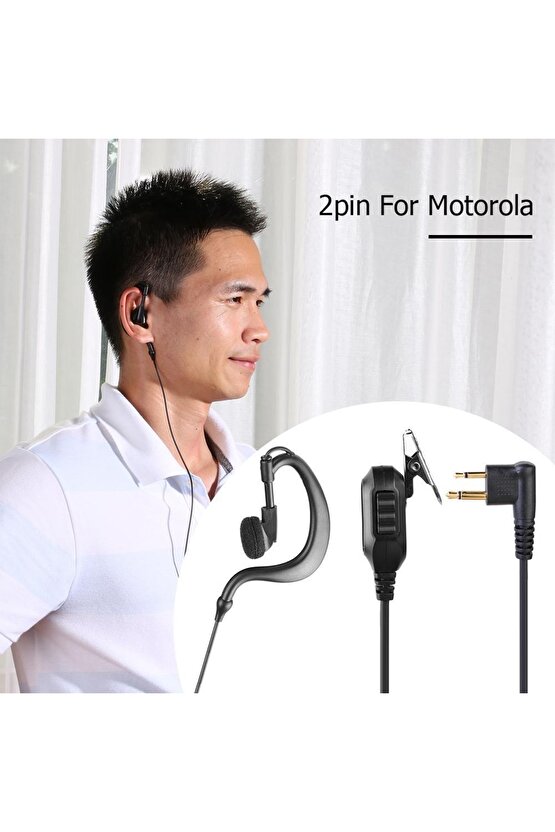 Motorola Hytera Hyt El Telsizi Uyumlu Bas Konuş Siyah Telsiz Kulaklığı