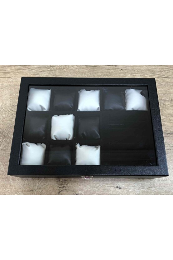 Düzeni Seven Bayanlara Özel Deri Kaplı Saat Takı Ziynet Kolye Düzenleme Kutusu