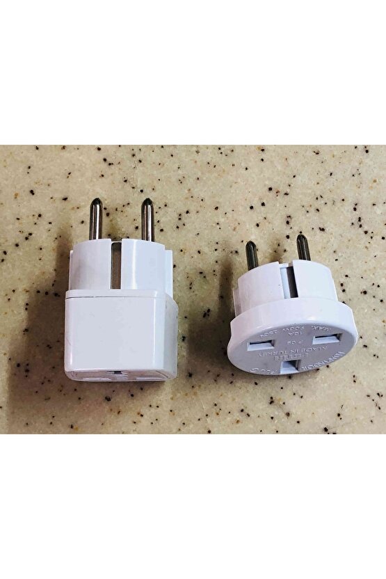 Suudi Arabistan Ingiltere Amerika Elektrik Prizini Türkiye Topraklı Prizine Çevirici 2 Adet