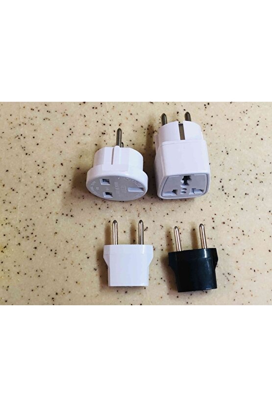 Yurt Dışı Elektronik Cihazlar Için 4 Farklı Priz Dönüştürücü Set Türk Ingiliz Amerika
