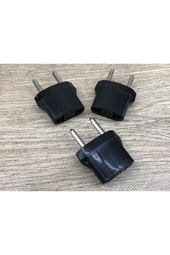 Amerikan Tipi Prizleri Dönüştürücü Fiş Türk Prizine Çevirici Adaptörü Aparat Siyah 3 Adet