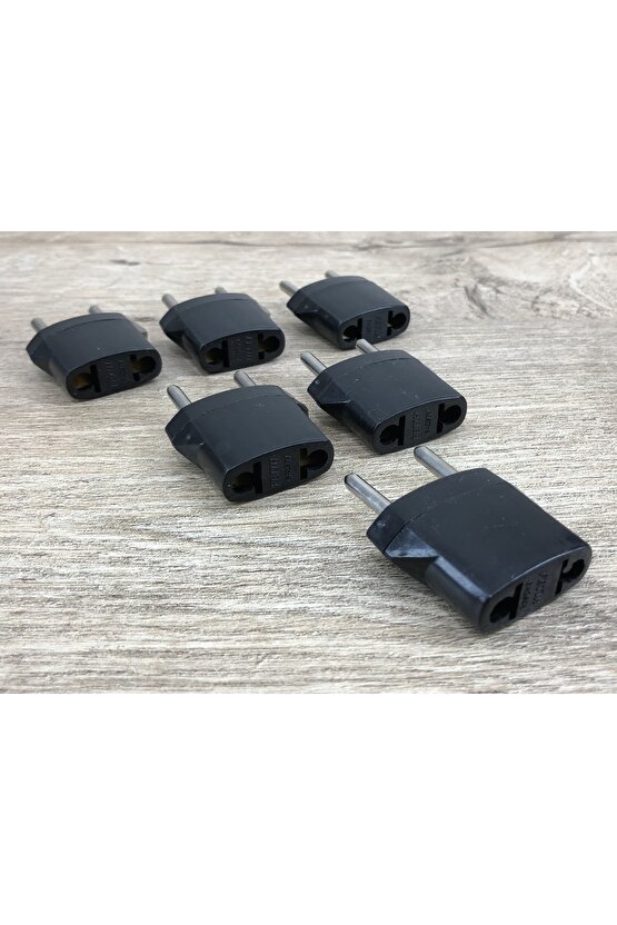 6 Adet Siyah Plastik Amerikandan Türkiye Ucuna Çevirici Fiş Ucu