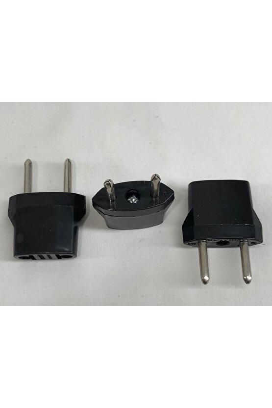 3 Tane Siyah Plastik Amerikan Prizinden Türk Fişine Çevirici Elektrik Priz Ucu