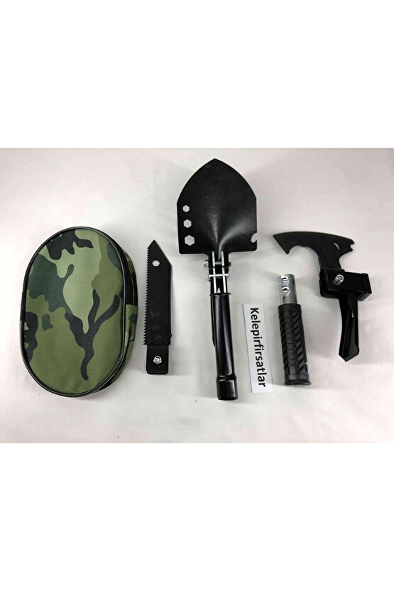 Yerli Üretim Çok Fonksiyonlu Bahçe Kamp Piknik Avcılık Için Balta Kürek Çekiç Çapa Keser Seti