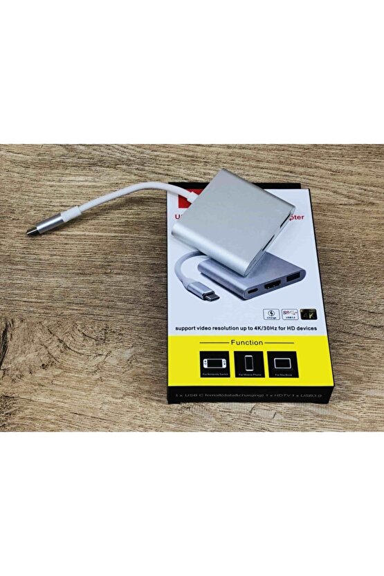 3 In 1 Type C Hdmı Usb Çevirici Apple Macbook Ipad Iphone Huawei Mate Matebook Google Honor