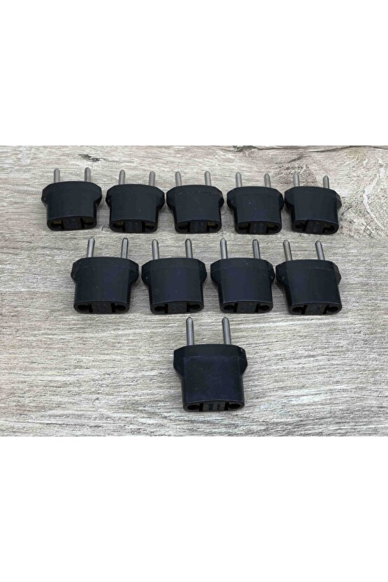 10 Adet 11115 Amerikan Priz Çevirici Usa To Eu Fiş Çevirici (siyah) (10lu)